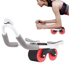 Roue d'exercice abdominal à rebond automatique avec support de coude etminuterie